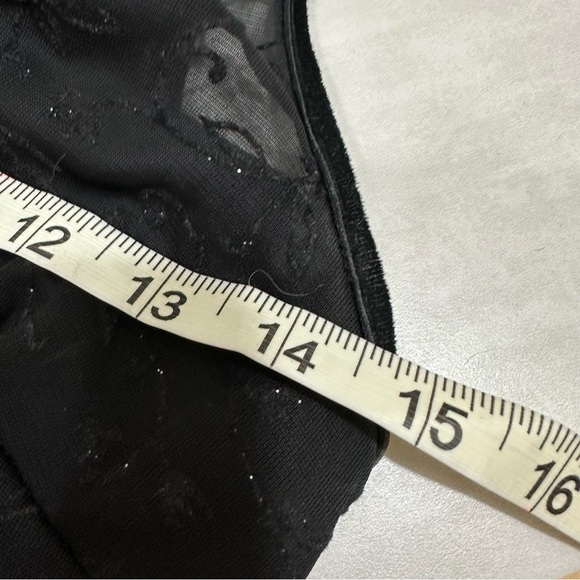 Y2K Black Sparkle Floral Maxi Formal Evening Wear Square Neck Sleeveless Dress - Picture 4 of 9